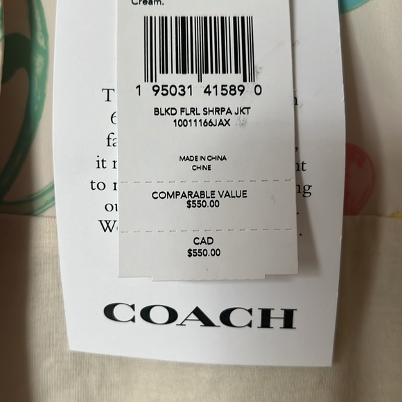 Coach sherpa women jacket size L new with tag - Picture 5 of 7